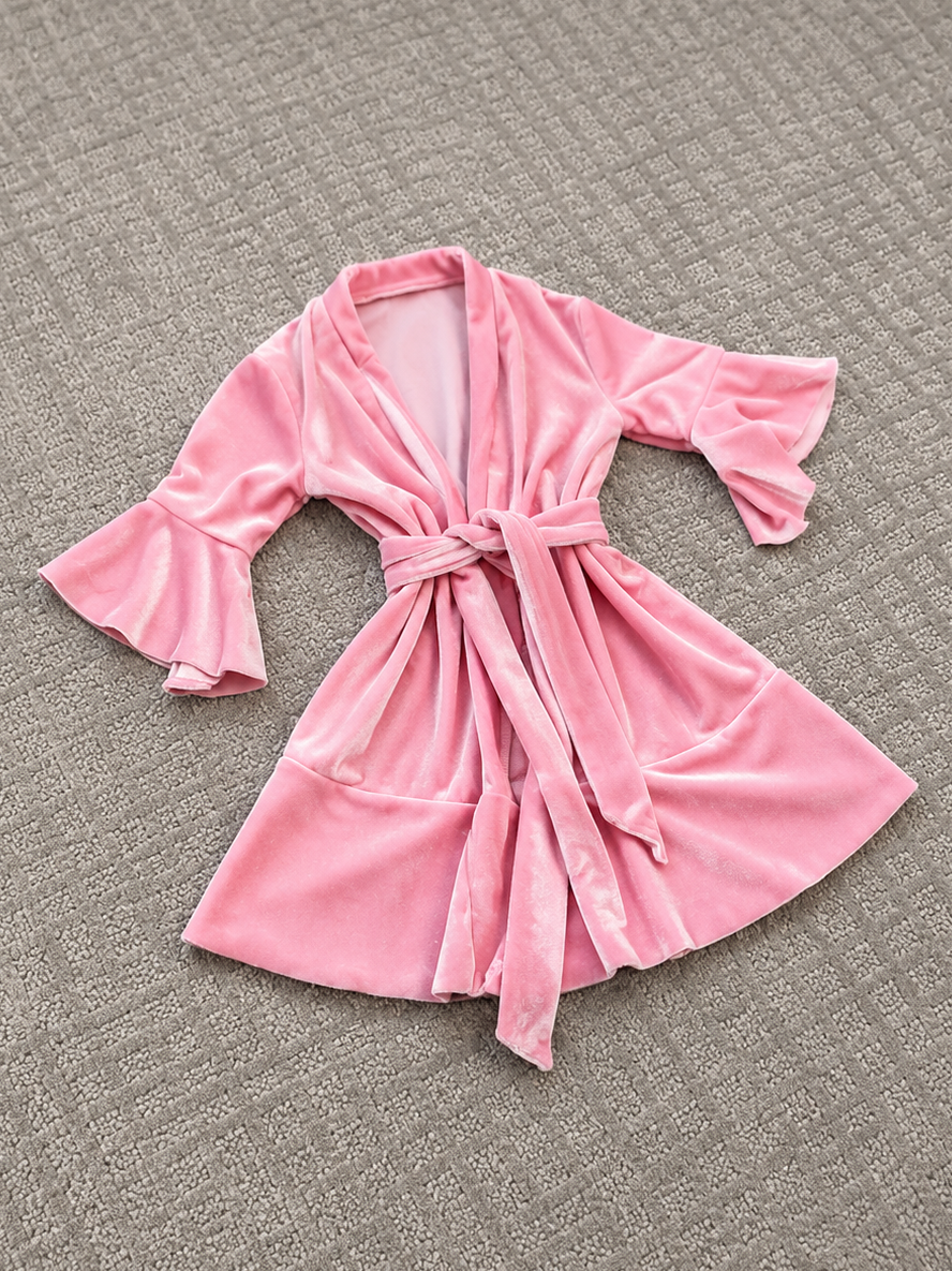 Toddler Pink Velour Robe