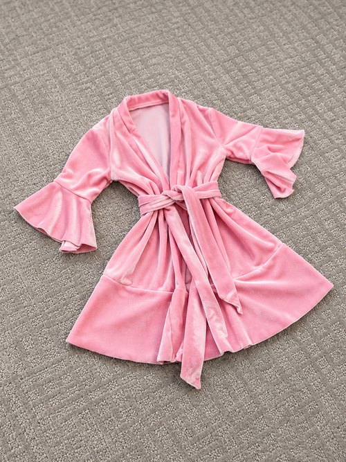 Toddler Pink Velour Robe