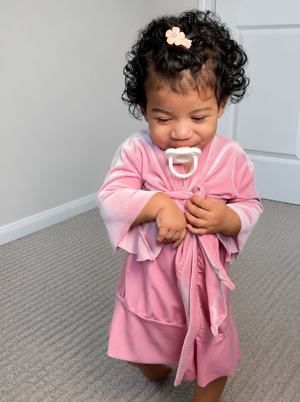 Toddler Pink Velour Robe